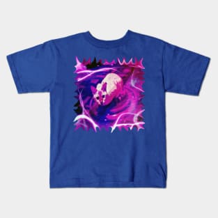 Pink Snow Lynx Cat on the Disco Coaster Kids T-Shirt